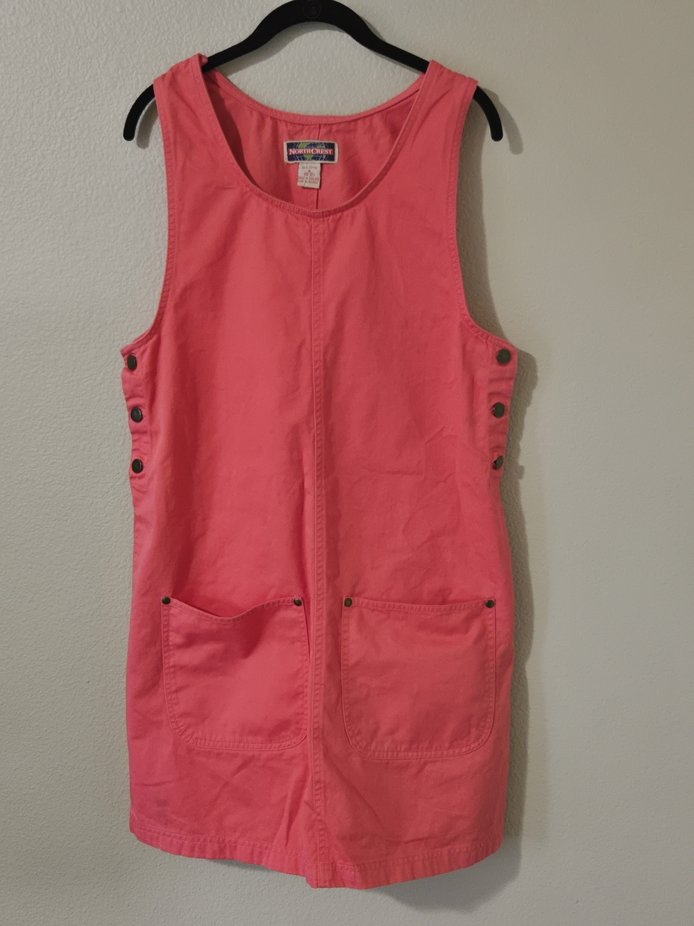 Northcrest Womens Coral Pink Sleeveless Pinafore Vintage Y2k Dress Size 10/12
